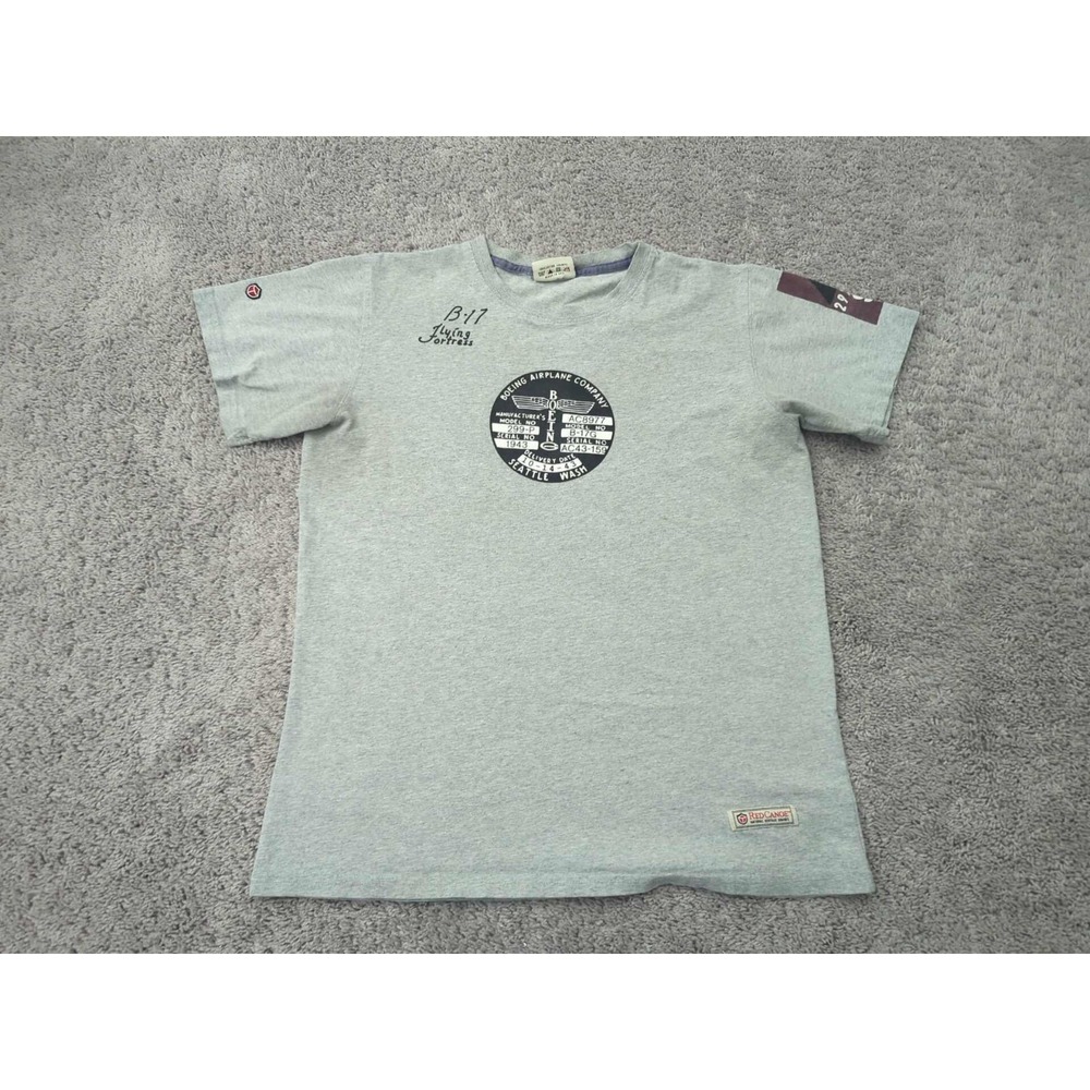 Vintage Boeing B-17 Flying Fortress T Shirt Mens L Red Canoe Gray Made in USA